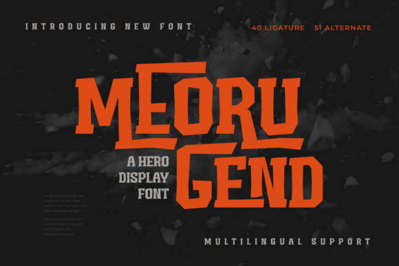 Meoru Gend: The Bold Display Font for Epic Gaming and Modern Action